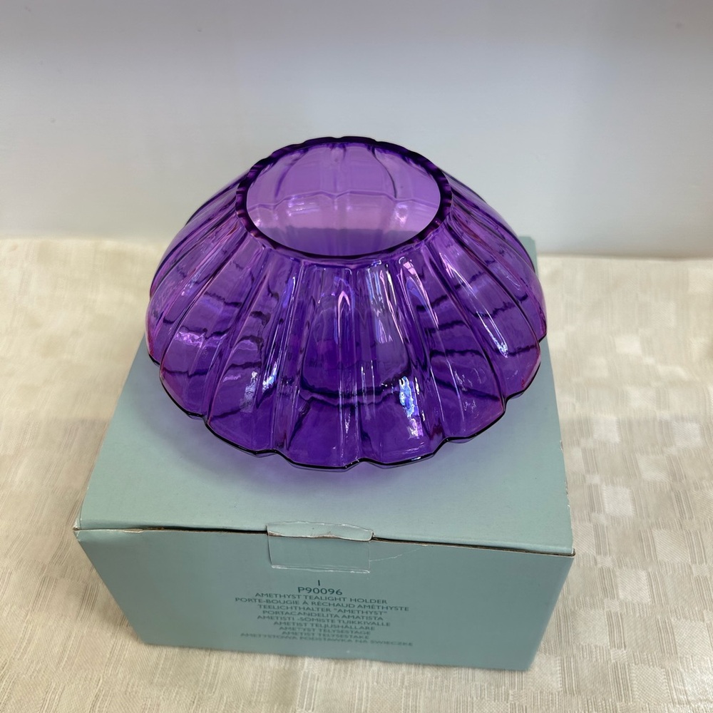 New PartyLite P90096 Amethyst Tealight Holder - Candle Holder - Retired (B)